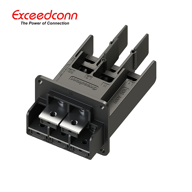 UL TUV Approved 600V 50A Wall-in Pluggable Terminal Block with Protection Cover
