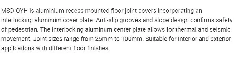 Expansion Joint Cover in Aluminum Alloy - High-Quality and Reliable