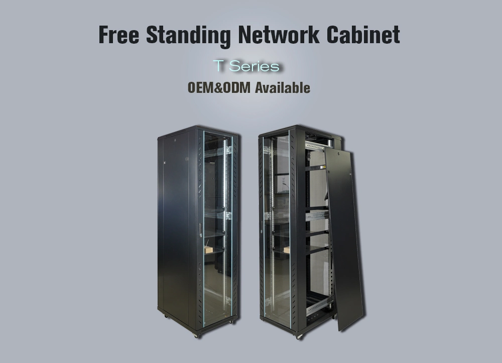 Tempered Glass Door 19 Inch 42u Network Rack for Cable Management