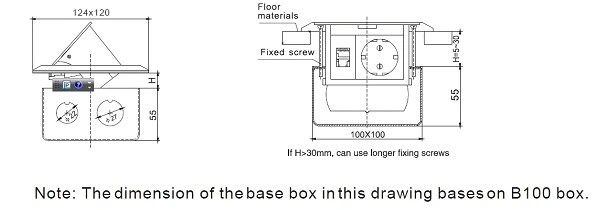 IP44 Pop-up Floor Box Outlet