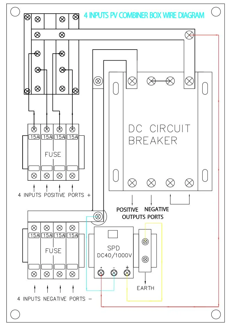 Factory Sale 1000V 2 -36 Strings IP65 DC PV Combiner Box for Solar Energy System