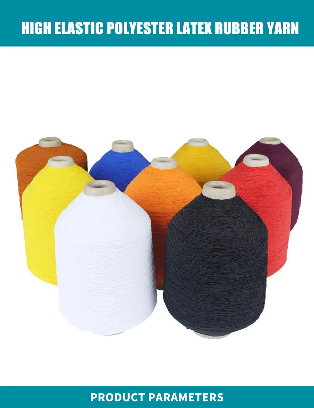 Flowers Processing Machine Polyester Covered Latex Rubber Yarn for Binding and Knitted Sweaters