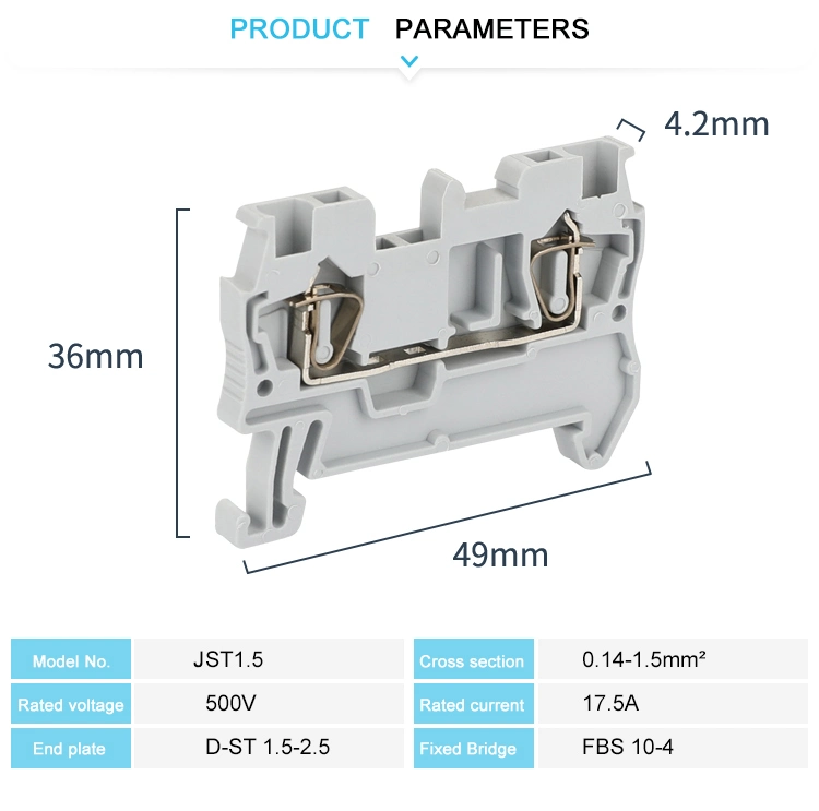 2.5mm Screwless Feed Through Connection Terminal Block