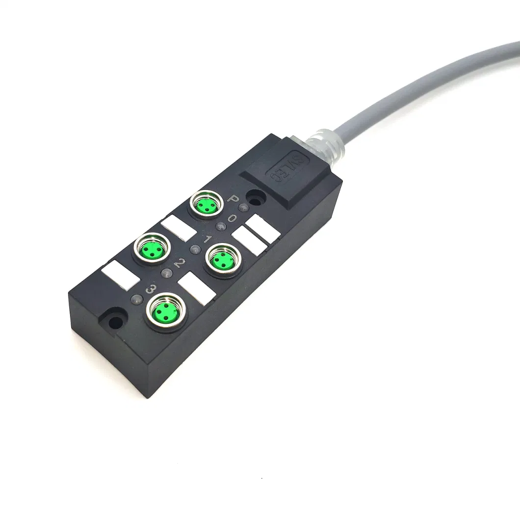 IP65 Waterproof Distribution Box M8 4 Way Moulded Cable Junction Box