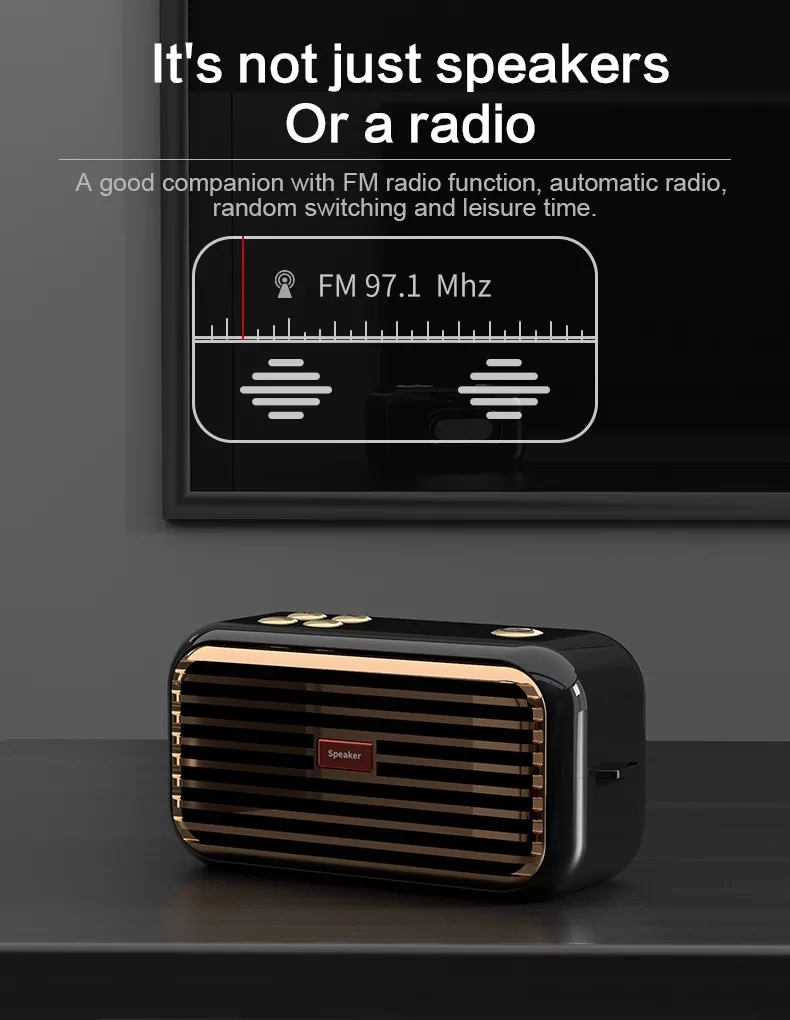 X7 Speaker 2022 New Arrival Plug-in Radio Wireless Retro Radio FM Speaker Outdoor Portable Audio Bluetooth Speaker