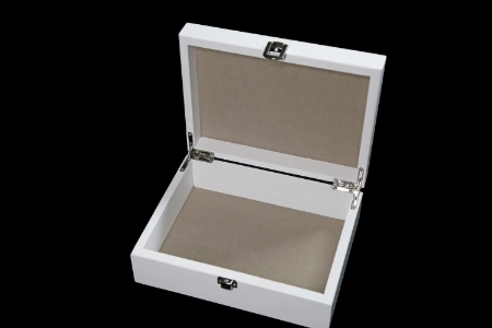 Nicely Handcrafted White Painted Solid Wooden Gift and Packaging Box