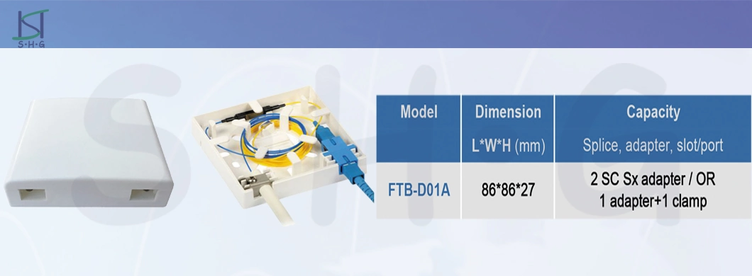 Factory Price Desk 86 Type Optical Fiber Socket FTTX FTTH Fiber Optic Terminal Box (FTB-D01)