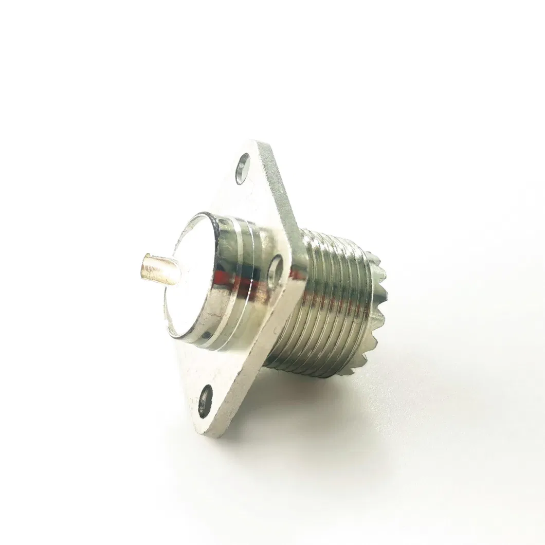 Factory Price Electrical Waterproof RF Coaxial UHF Female So239 25.4mm Sq Flange Connector Terminals with Receptacle