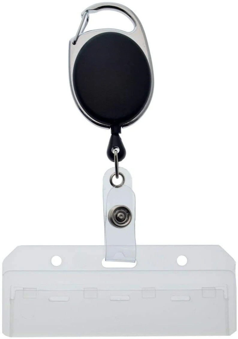 Retractable ID Card Badge Reel Ski Pass, Yoyo Reel &amp; Door Pass Swipe Card Holder Retractable Badge Holder