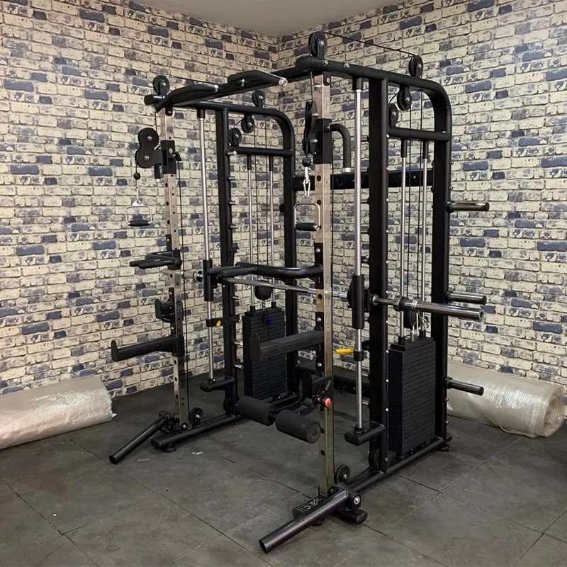 Commercial Gym Fitness Equipment Cable Crossover Multi Function Smith Machine Price Power Rack