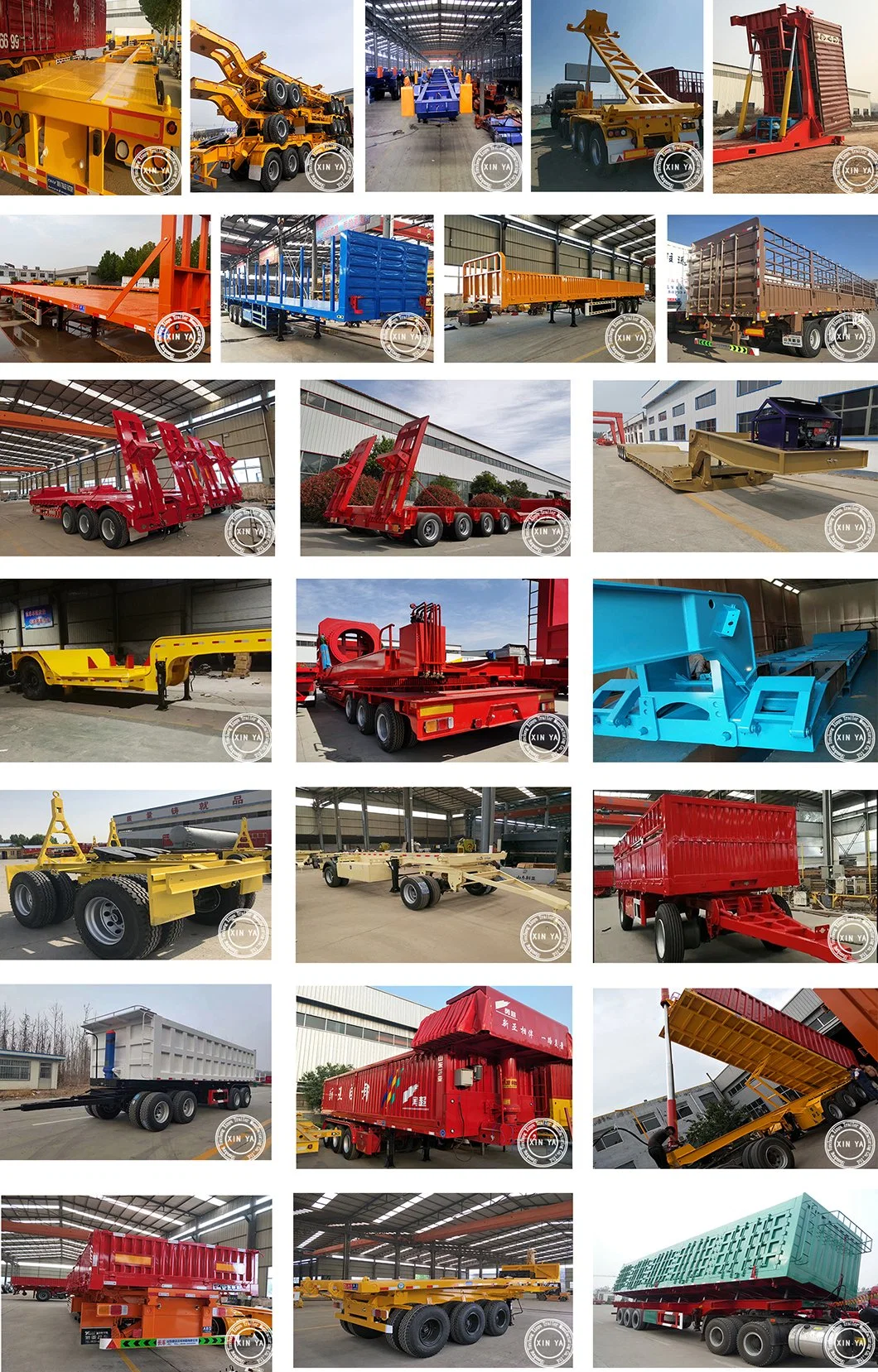 Wholesale Box Loader 60tons OEM SKD Terminal Skeletal with Traction Seat 60FT Carrying Crane Excavator/Tractor with Ladder Flatbed Trailer
