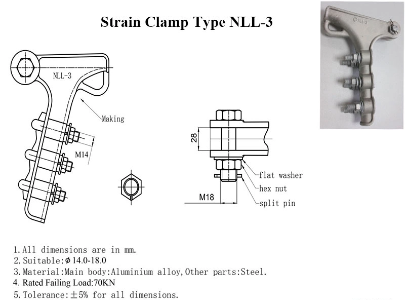 Nll Hardware Strain Clamp Bolt Type Tension Strain Clamps