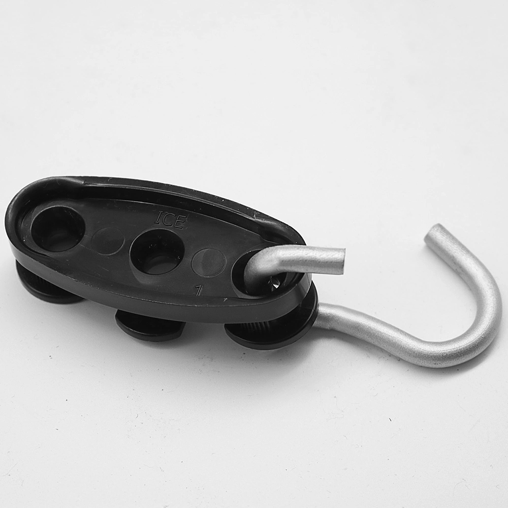 FTTH Plastic Tensioner with Galvanized Steel Hook for Cable