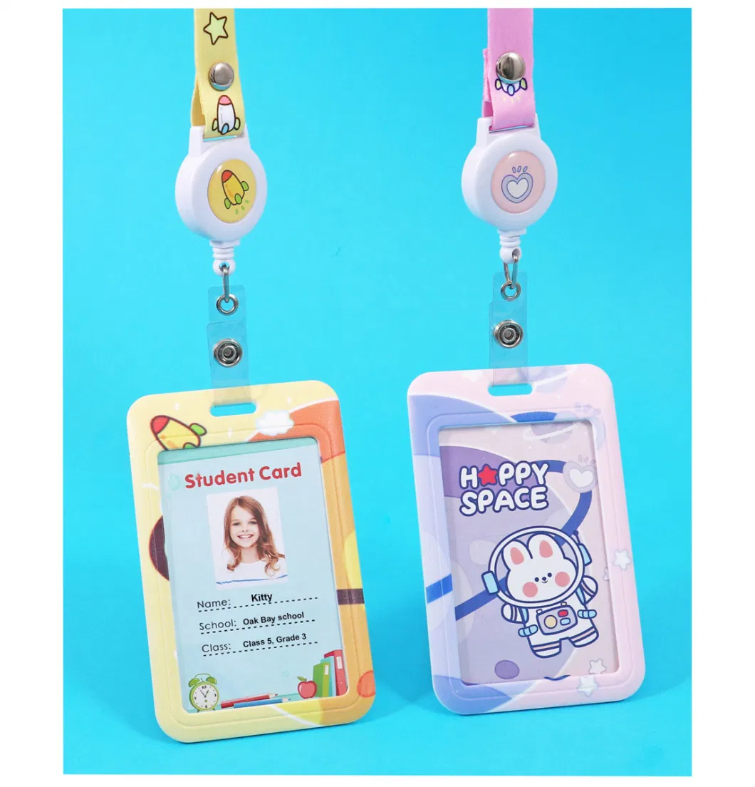 Foska ABS Student Name Card Badge Holder with Pull Reel