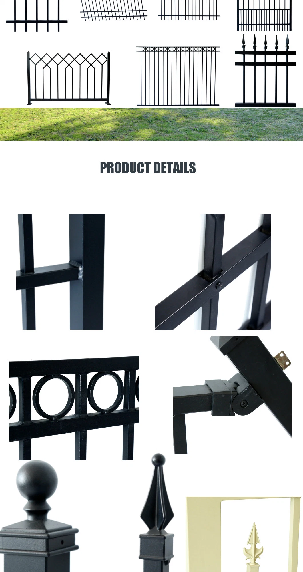 Manufacture Fence/Aluminum/Garden / Swing/Driveway/Metal/Steel/Automatic/Sliding/Wrought Iron Fence Panel Design