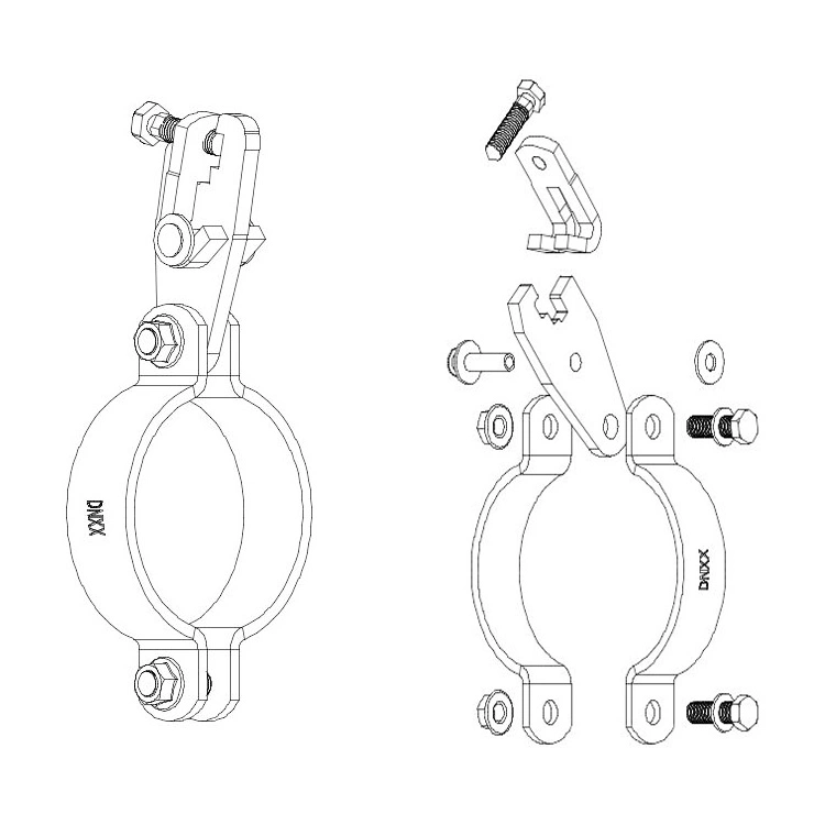 Factory Water/Air/Gas/Mud/Slurry/Oil Duct/Sprinkler Pipe 1-1/2&quot;-10&quot; Universal Sway Brace Lateral/Longitudinal Pipe Clamp