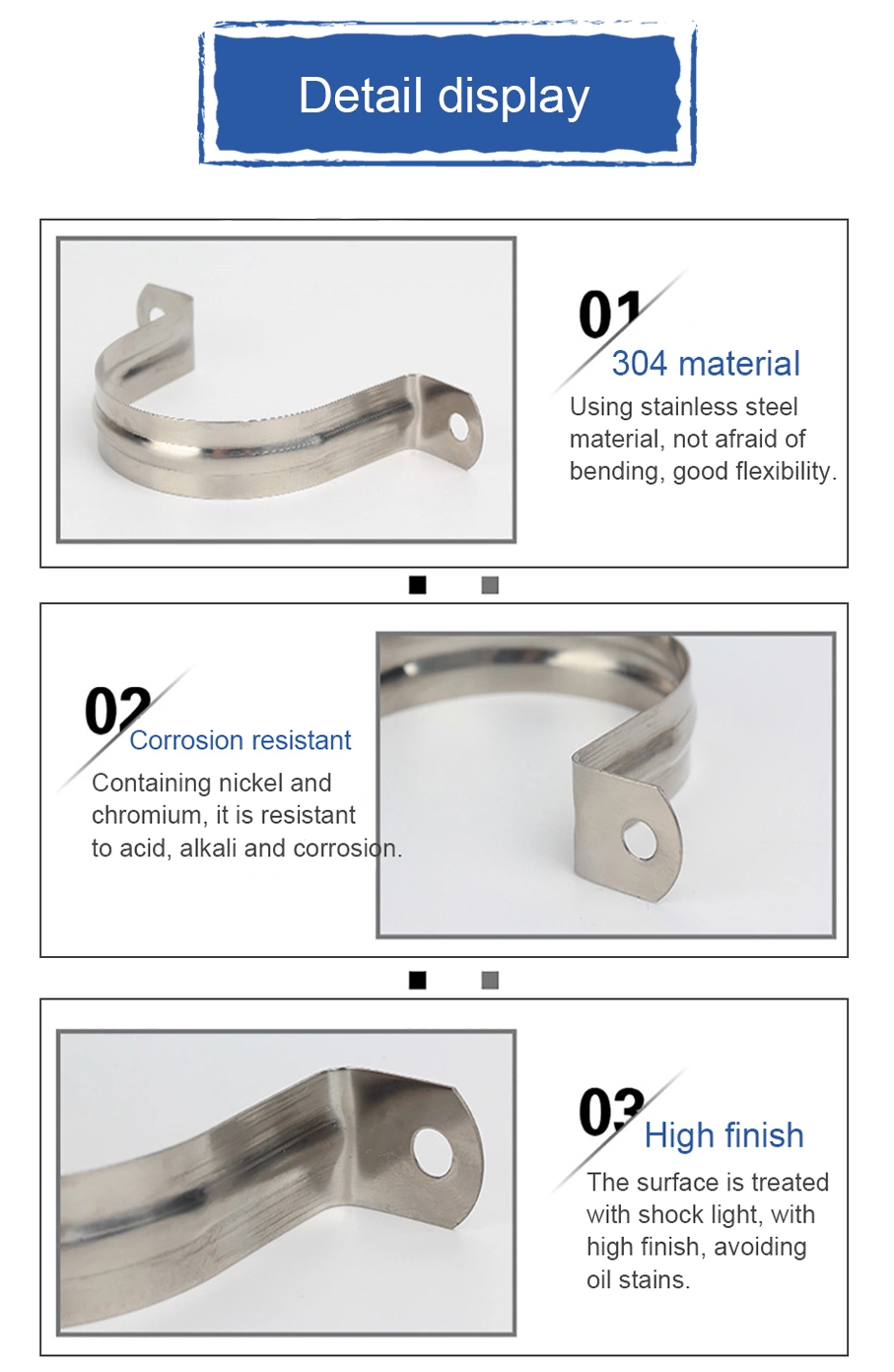 Stainless Steel Single Pipe Metal Spring Clamp