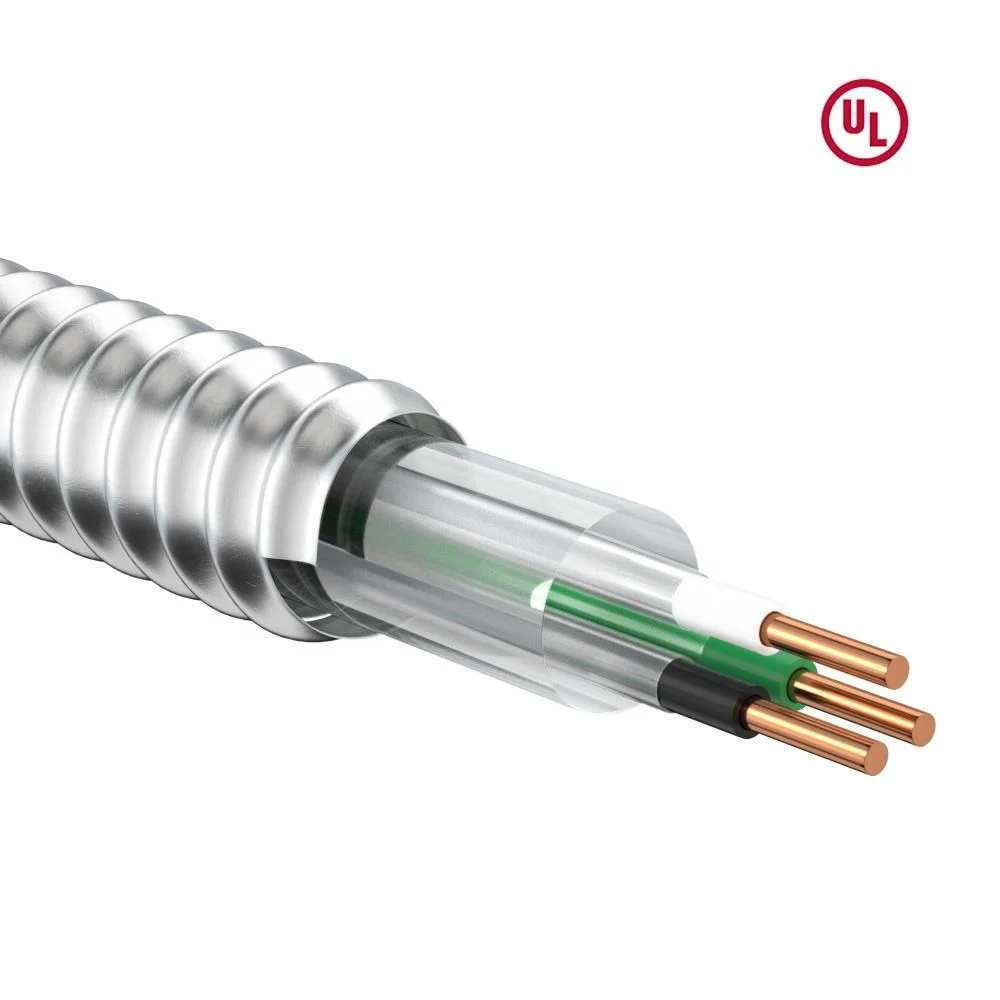 UL Low Voltage 1/0 2/0 3/0 4/0 Aluminum Armored Thhn/Thwn Conductors Green Insulated Grounding Electric Cable Mc Wire