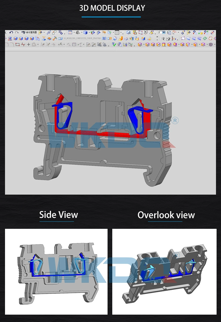 2.5mm Screwless Feed Through Connection Terminal Block