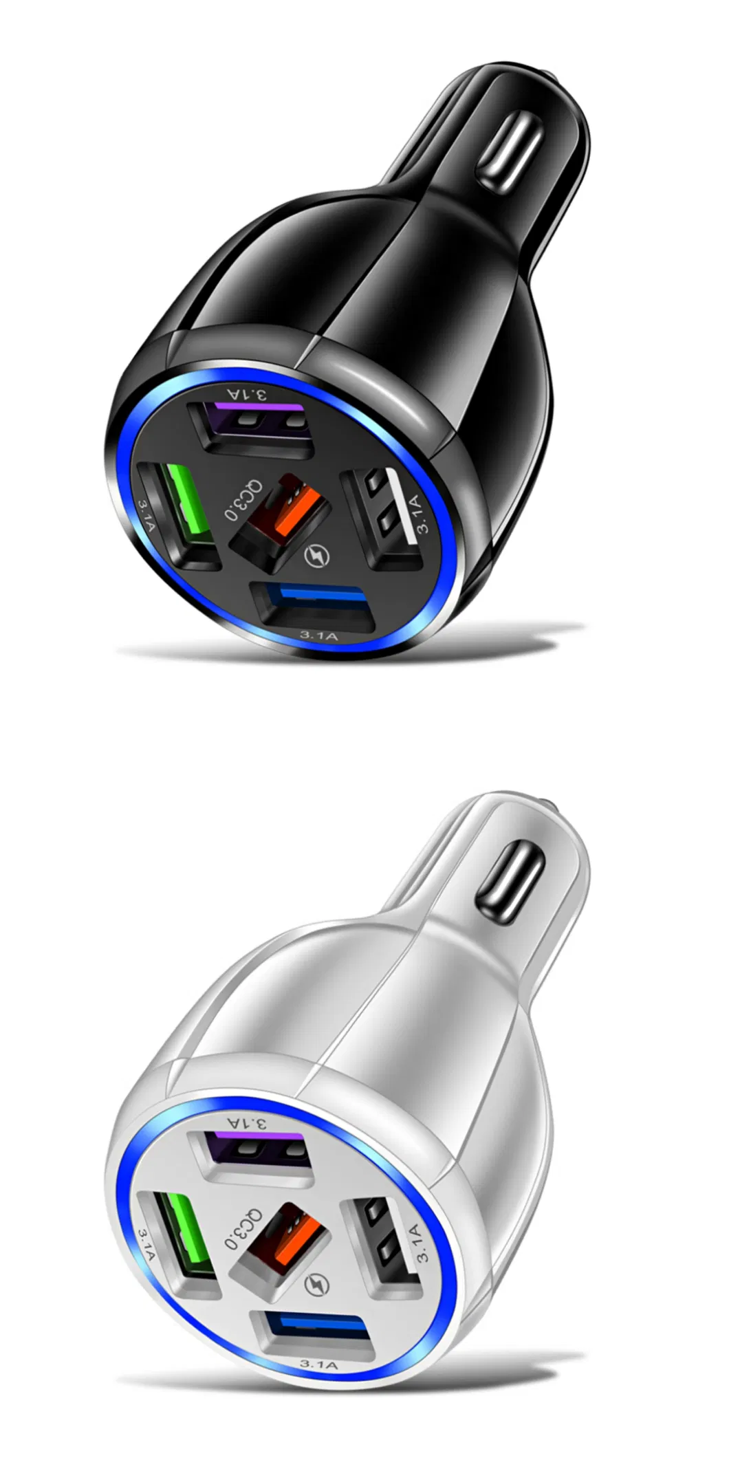 QC3.0 Multi-Port Car Charger USB-C Type-C Mobile Car Charger