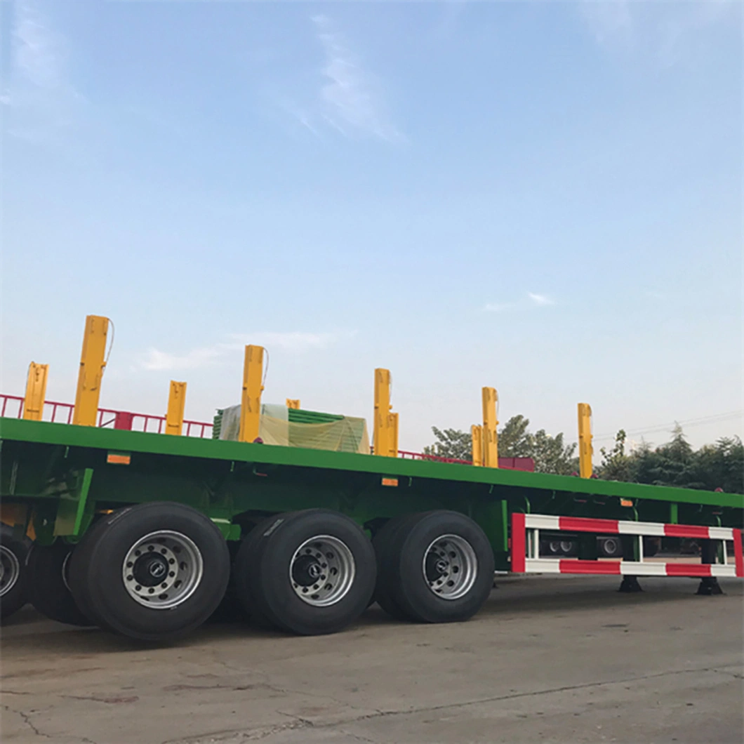 Wholesale Box Loader 60tons OEM SKD Terminal Skeletal with Traction Seat 60FT Carrying Crane Excavator/Tractor with Ladder Flatbed Trailer