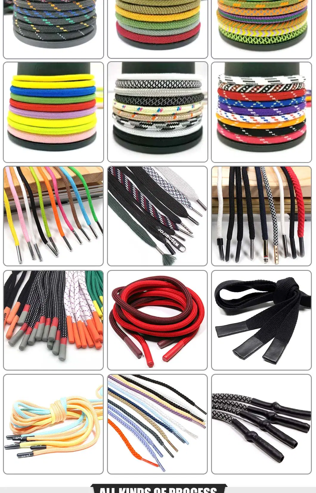 for Garment Clothing with Custom Polyester Jacquard Flat Round Hoodie String Drawcords Drawstring Rope Draw Cord