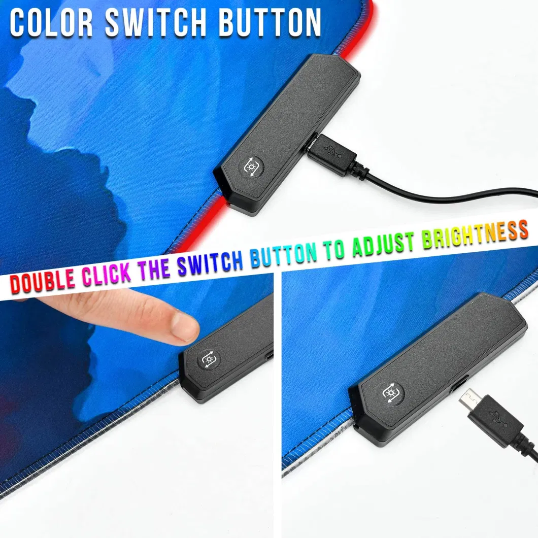 Large Oversized Custom Lighting RGB LED Extended USB Gaming Mouse Pad
