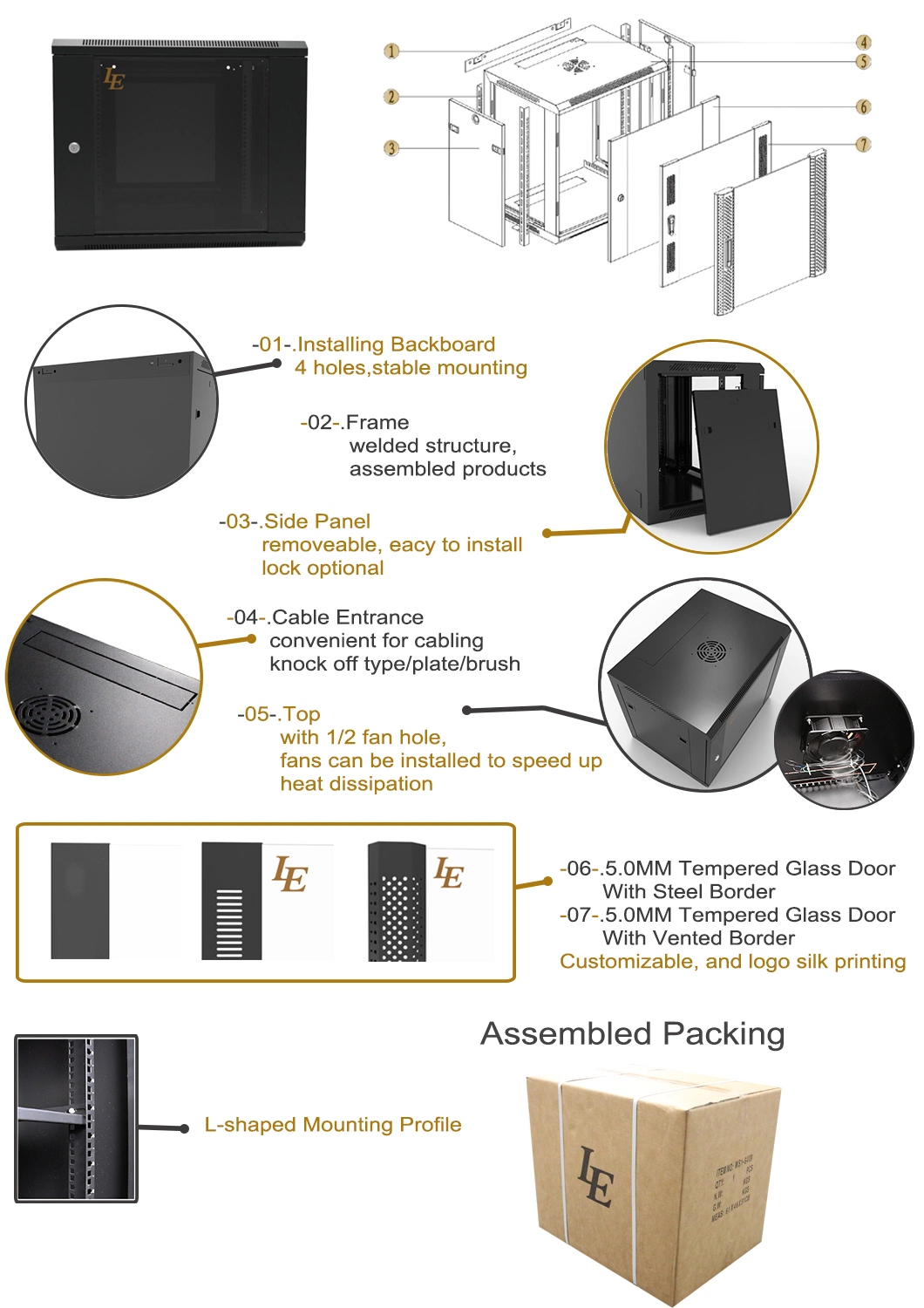 Wall Mounted Cabinets Cable Rack