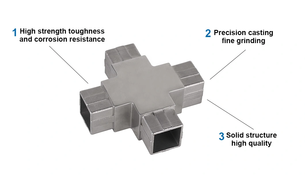 Stainless Steel Connector Square Tube Joint for 40 mm 50 mm Tubes