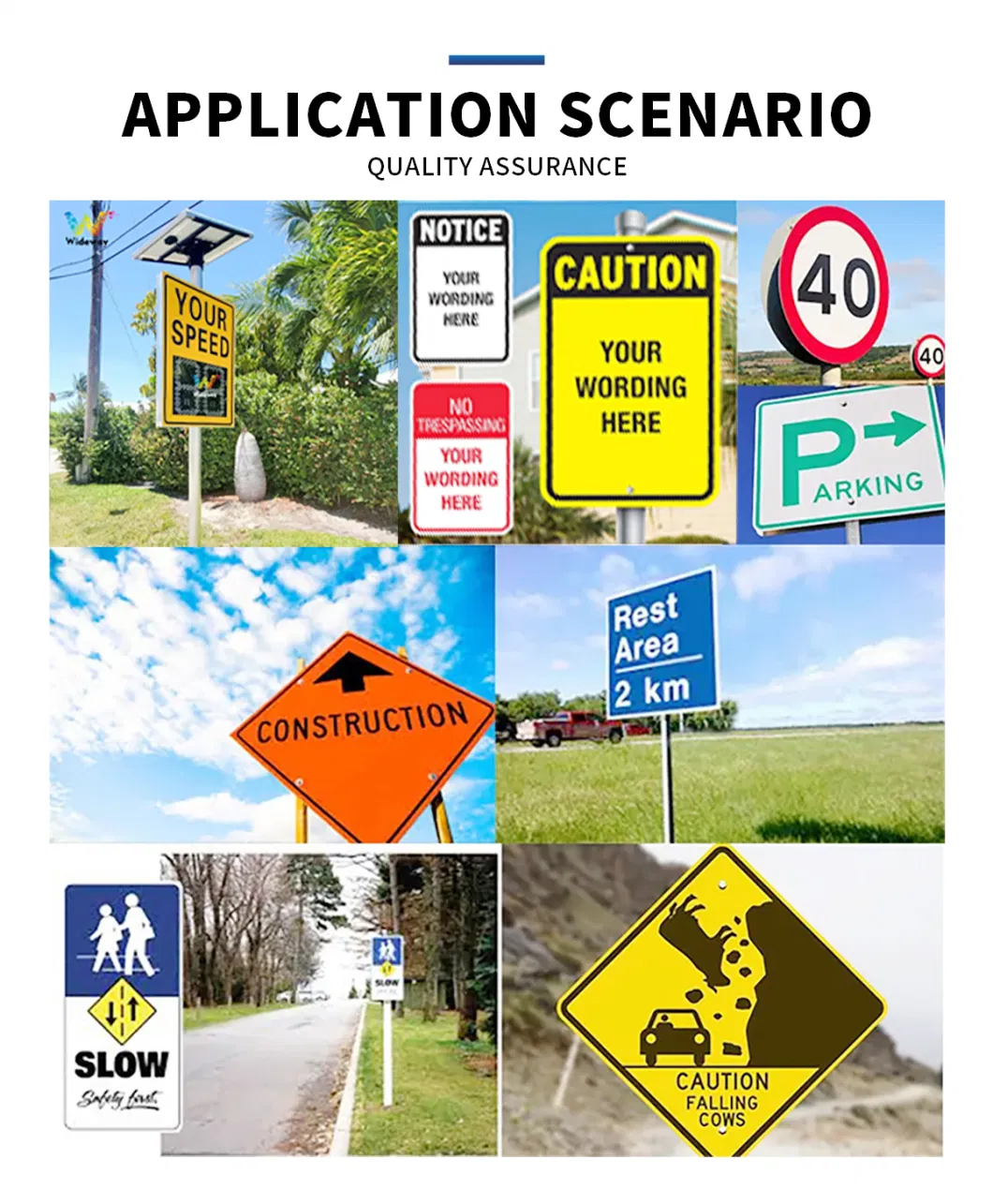 Roadwork Ahead Aluminum Reflective Boxed Edge Traffic Road Safety Signs Board