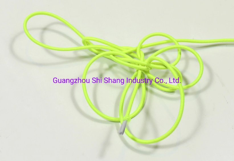 Customized Factory Wholesale Polyester High Elasticity Drawstring Cord Round Rubber Elastic Cord