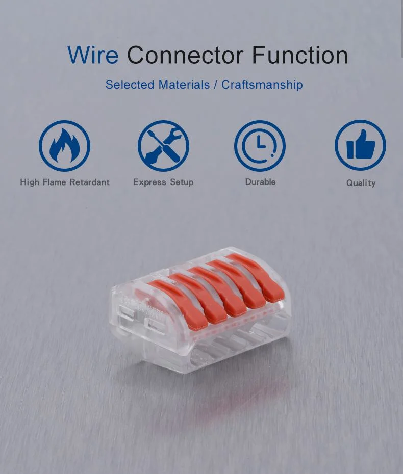 2 Pin Rail Type Wire Joint Connector Press Type Orange Wire Connector Terminal Quick Splice Wire Connector Box