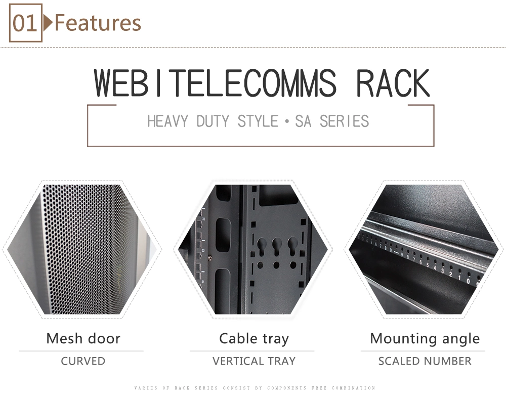 19&prime;&prime; Data Rack with Mounting Rail for Cable Management