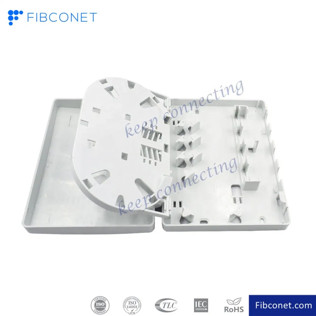 China Factory 4 Ports Mini Optical Terminal Box Plastic Face Box Fiber Optic Wall Outlet Box