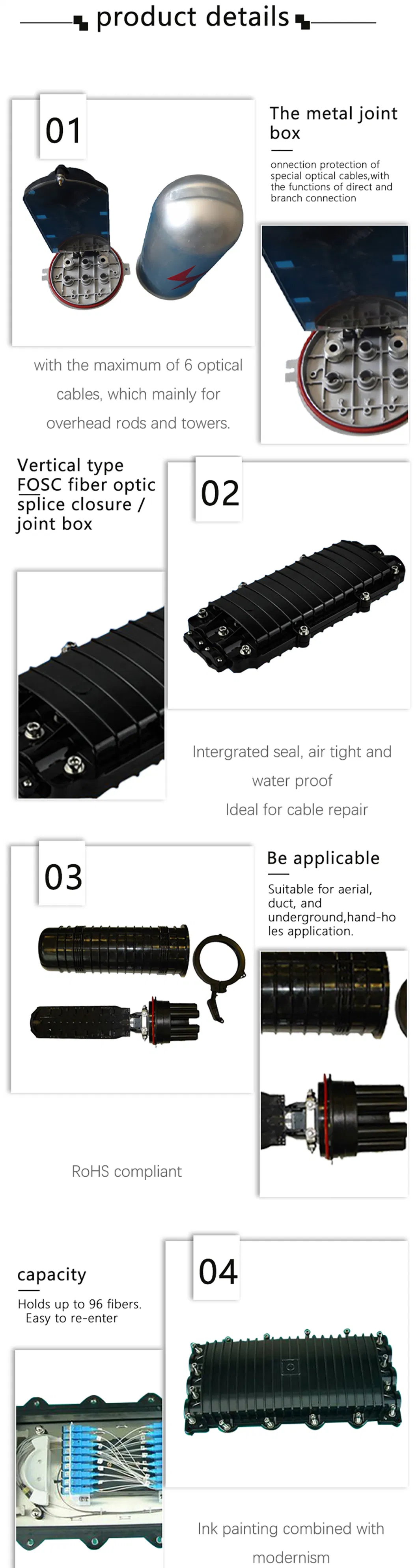 ADSS Opgw Fiber Optic Splice Closure Joint Box on Pole Tower