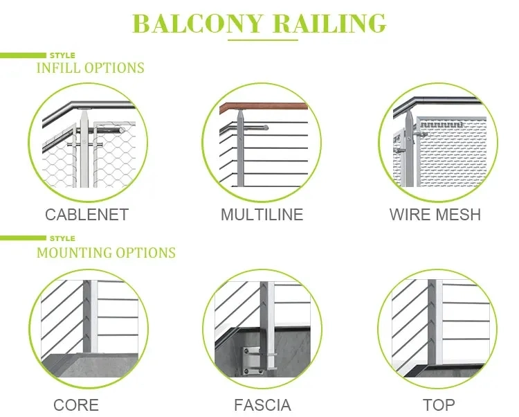 Stainless Steel Baluster Cable Balcony Railing System