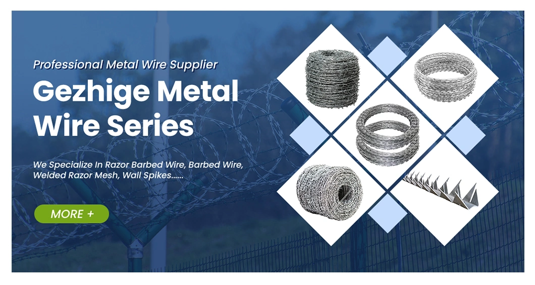 Gezhige Tensioning Barbed Wire Suppliers 5mm Needle Length Galvanized Concertina Razor Wire China Bright Surface Barbed Razor Barbed Wire