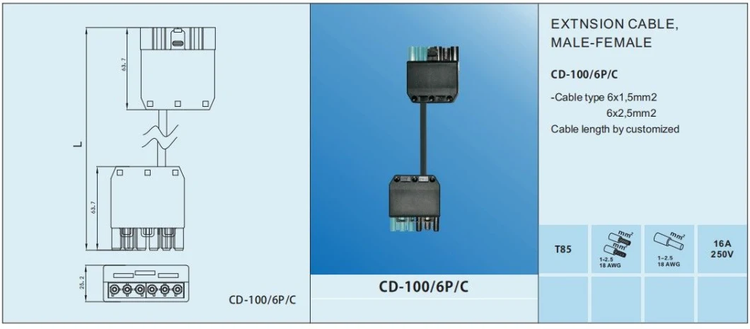 G3 Quick Connector Box 3 Poles Wire to Wire Connectors and Terminals for Lighting System