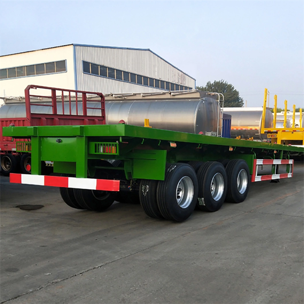 Wholesale Box Loader 60tons OEM SKD Terminal Skeletal with Traction Seat 60FT Carrying Crane Excavator/Tractor with Ladder Flatbed Trailer