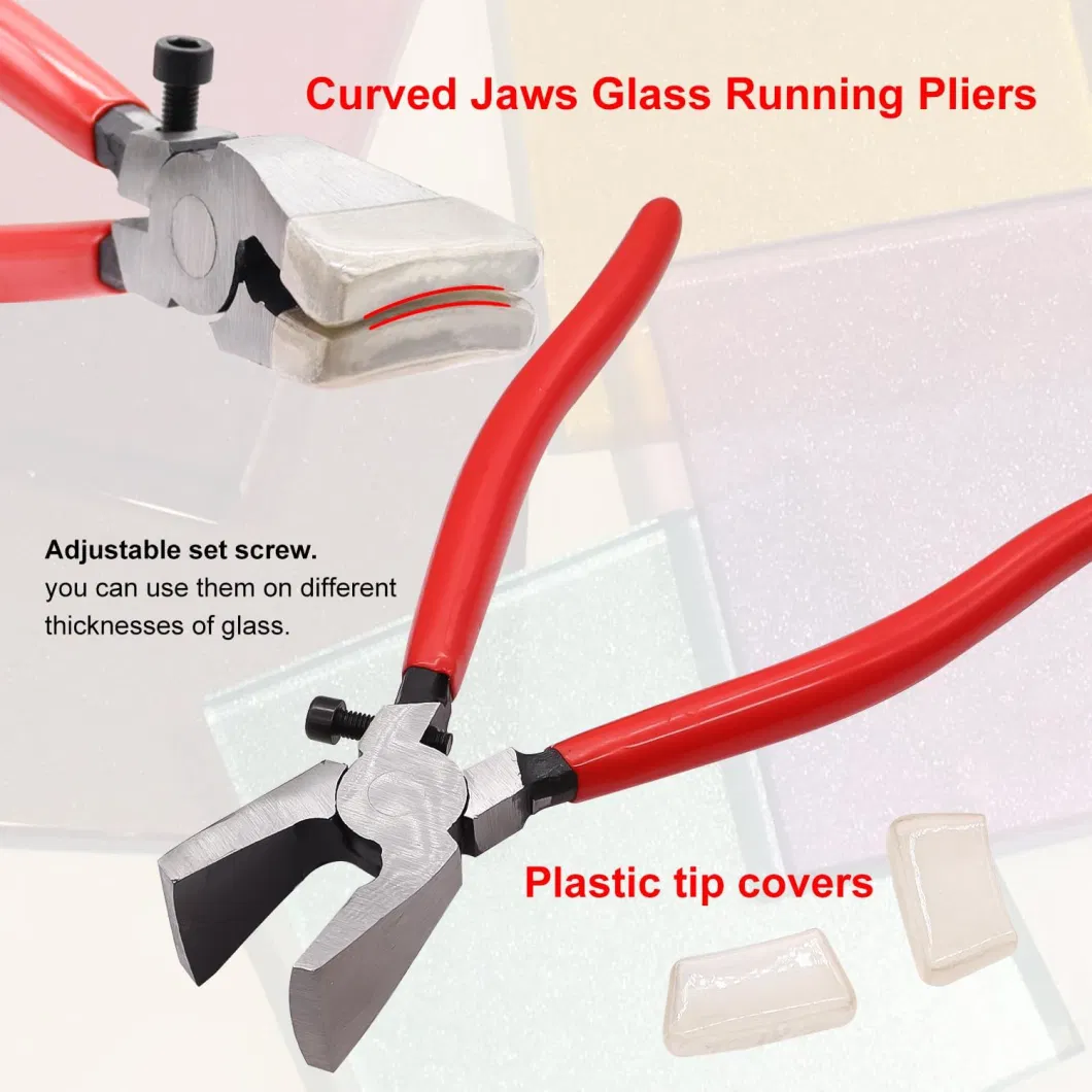 Glass Mosaic Cutter with Glass Cutter and Glass Plier 8 Inch Glass Running Plier