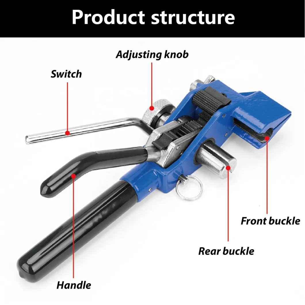 Hand Guided Stainless Steel Cable Fiber Optical Strap Fastening Tool Banding Tensioner