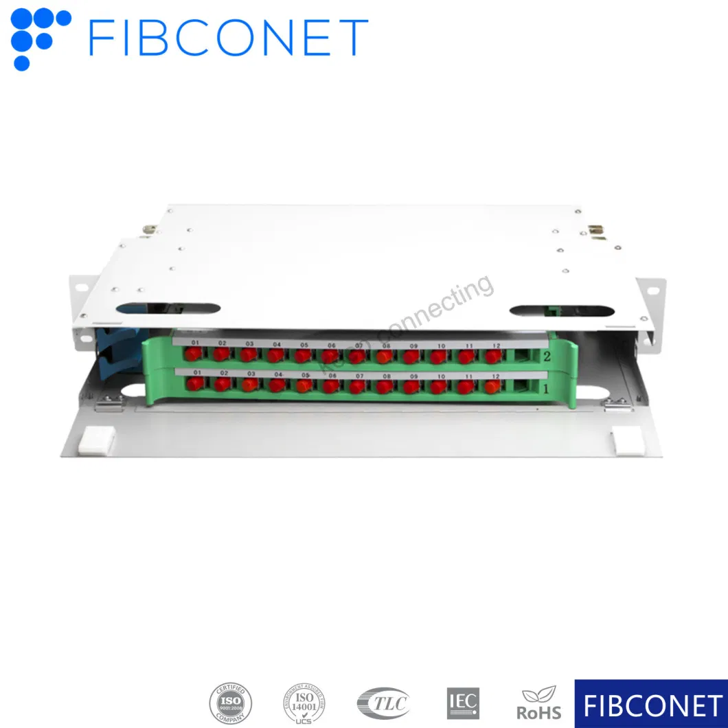 Fibconet 12 Port Integrated Splice Tray in ODF Fiber Optic Distribution Termination Box ODF