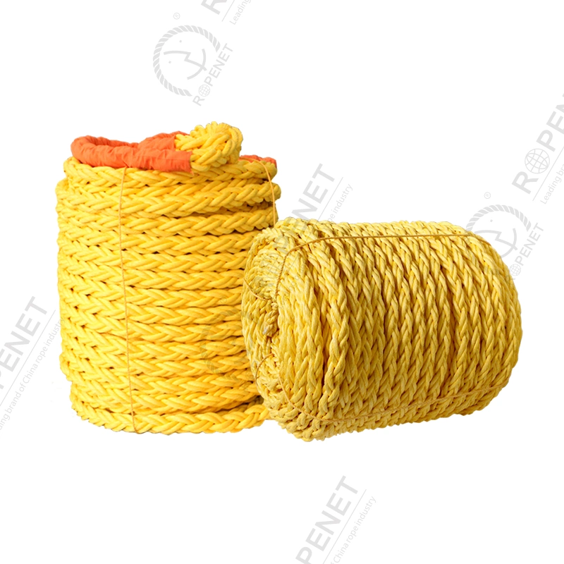 Polypropylene PP/PE Danline Braided Nylon Mixed Polyamide Polyester Cord for Mooring and Fishing Tow Rope 3/8/12strand Ropes