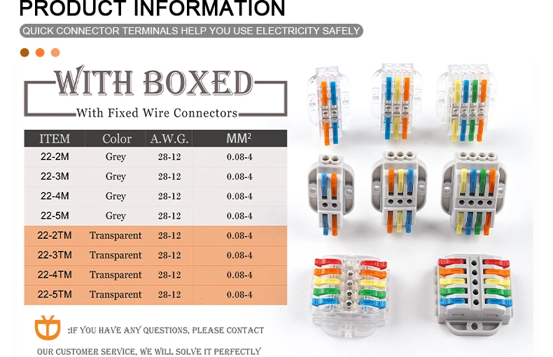 Boxed Quick Butt Eletrical Wire Connector 222 Push-in Terminal Block with Fix Hole Universal Conductor Junction Box