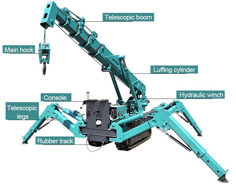 3t Diesel Engine Drive Electric Spider Crane with Cheap Price