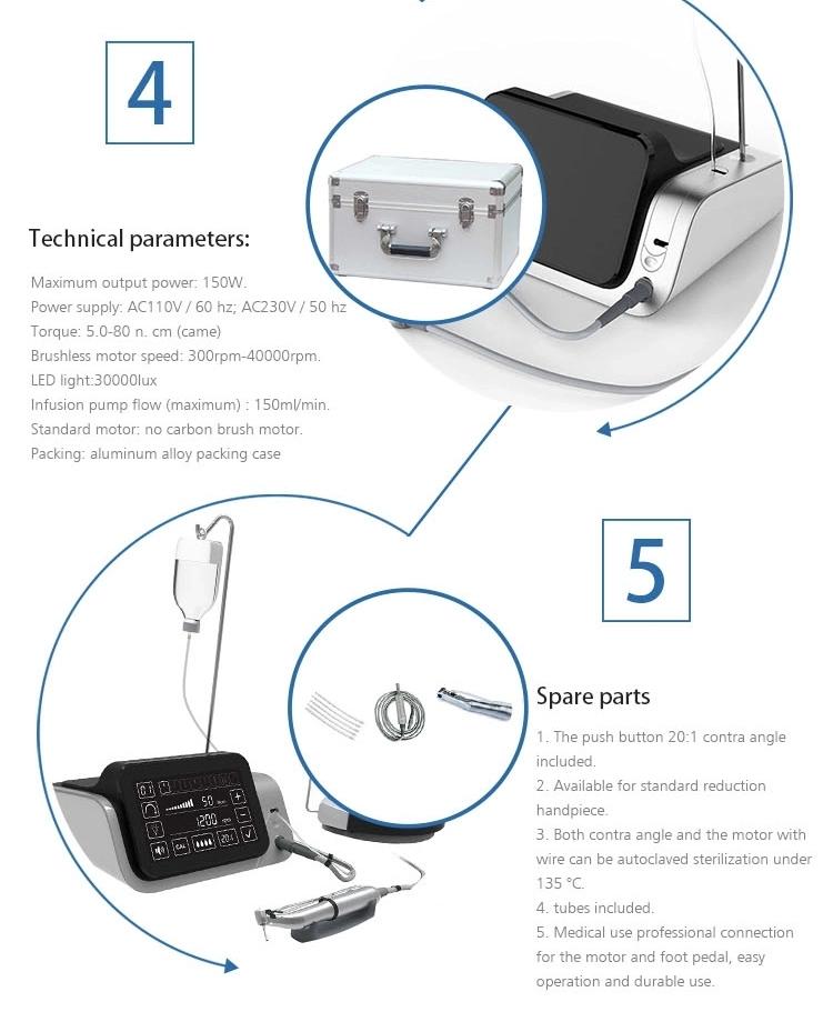 Touch Screen Dental Implant Equipment Motor with LED Handpiece