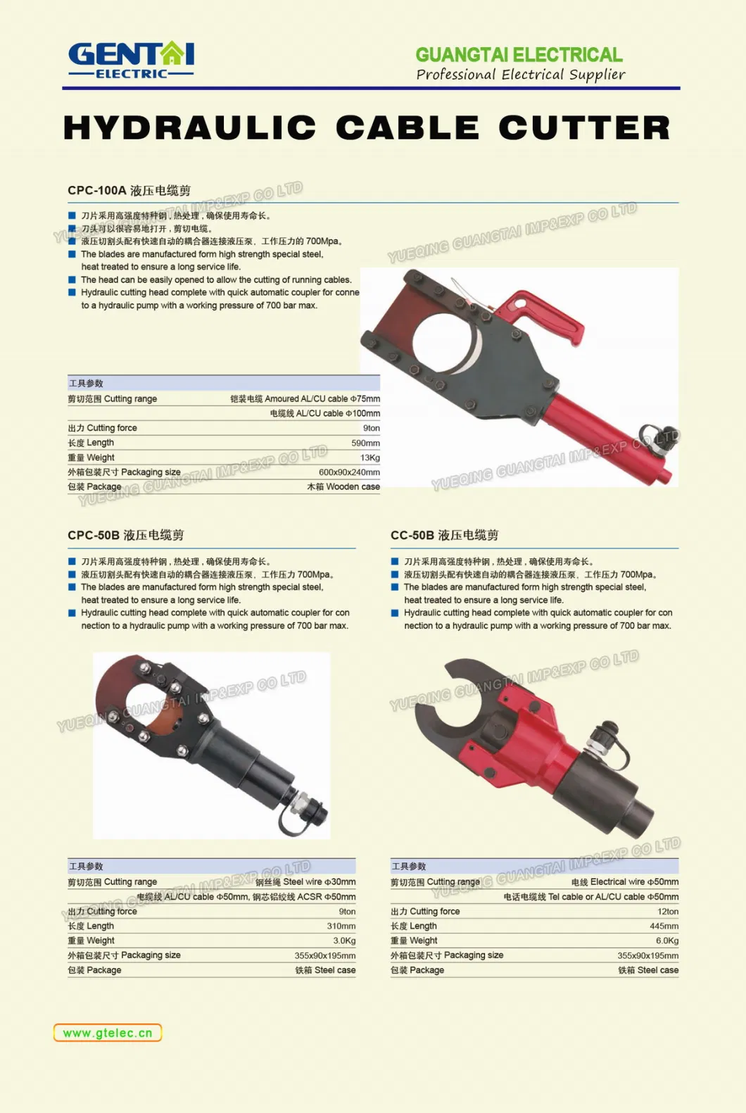 Ht-50A Integrated Hydraulic Cable Cutter