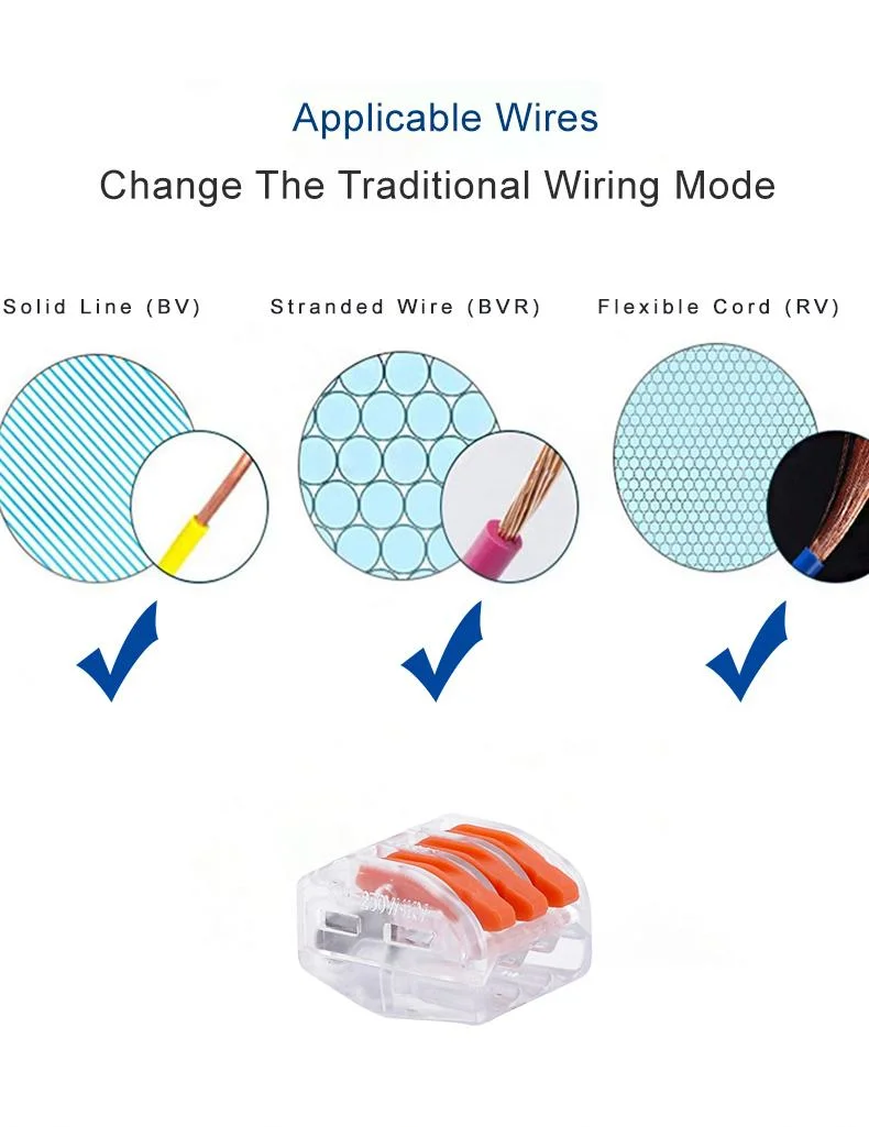 2 Pin Rail Type Wire Joint Connector Press Type Orange Wire Connector Terminal Quick Splice Wire Connector Box