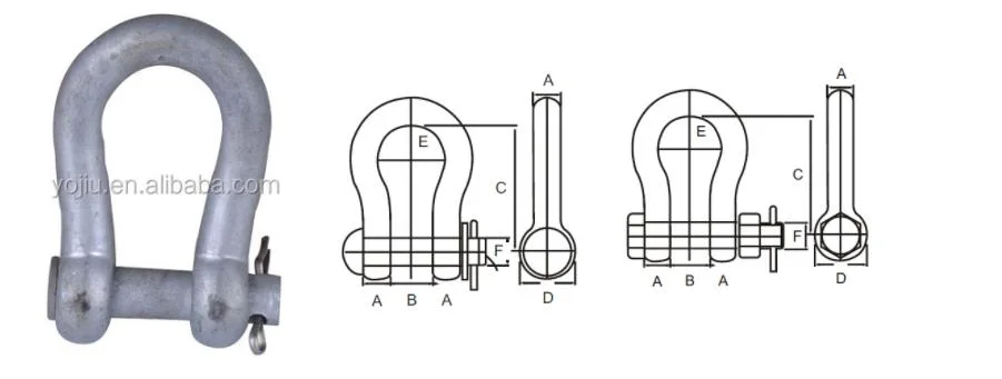 China Ferreteria Electric Overhead Line Hardware Fittings U Shape Electric Cable Shackles