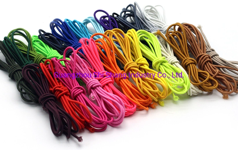 Customized Factory Wholesale Polyester High Elasticity Drawstring Cord Round Rubber Elastic Cord